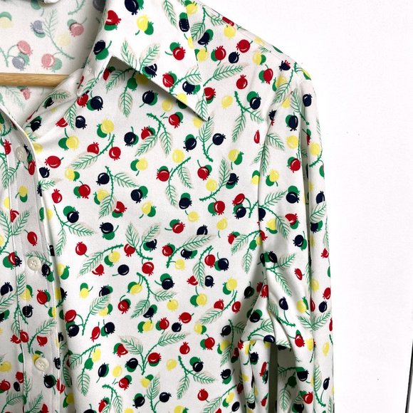 1970s vintage berry print button down shirt - size large - Picture 7 of 9